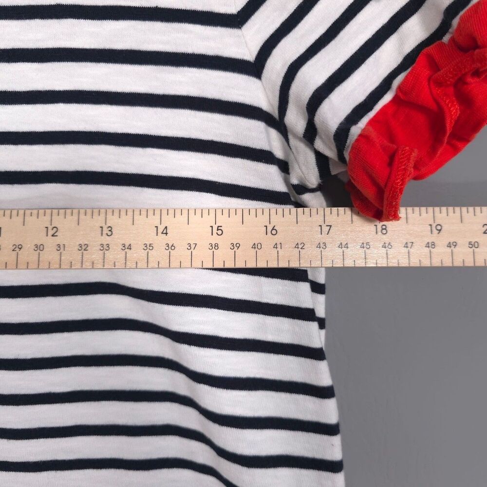 BODEN‎ Emily Jersey Striped Cotton Dress 8R Ruffle Trim Short Sleeve Women J0205 - Picture 8 of 12